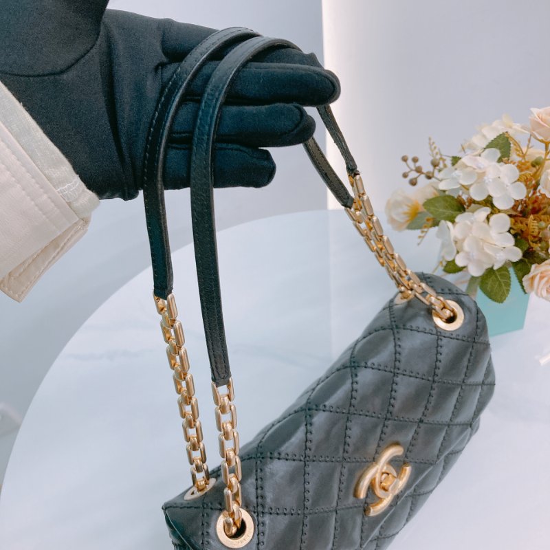 MS0612 Chanel 香奈兒菱格翻蓋式鍊帶包包Wild Stitch Chain Flap Small Calfskin-17