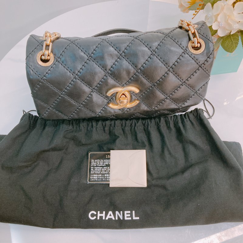 MS0612 Chanel 香奈兒菱格翻蓋式鍊帶包包Wild Stitch Chain Flap Small Calfskin-19