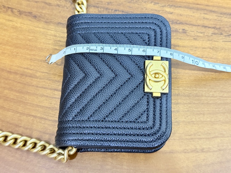 9新✨ 香奈兒CHANEL🖤荔枝皮 leboy金珠斜背卡包 斜背錢包   可斜背也可腰鏈包-2