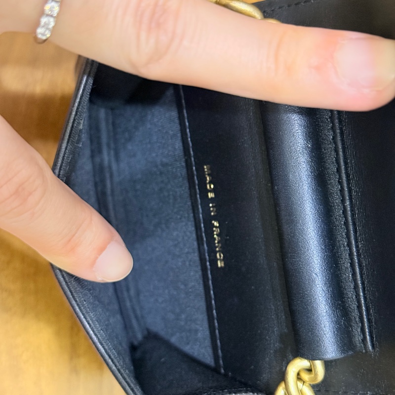 9新✨ 香奈兒CHANEL🖤荔枝皮 leboy金珠斜背卡包 斜背錢包   可斜背也可腰鏈包-6