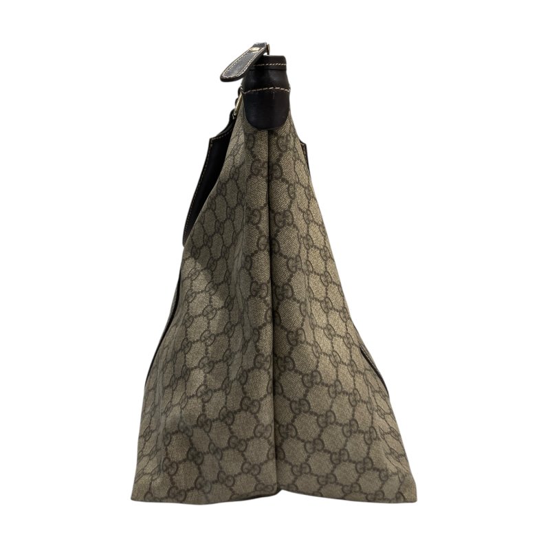 GUCCI 古馳 TOTE BAG 帆布 PVC 老花 托特包 棕色 金釦-3