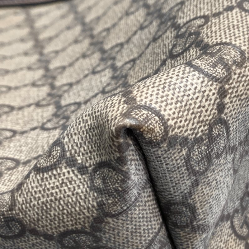 GUCCI 古馳 TOTE BAG 帆布 PVC 老花 托特包 棕色 金釦-6