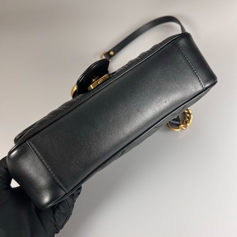 GUCCI 443497  黑金MARMONT掀蓋包26CM-5