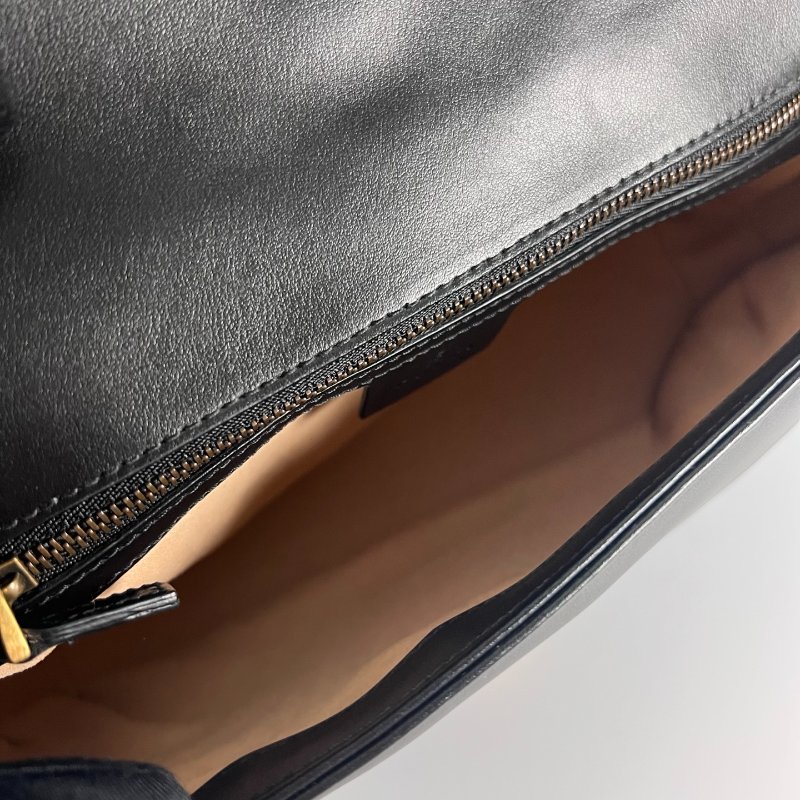 GUCCI 443497  黑金MARMONT掀蓋包26CM-6