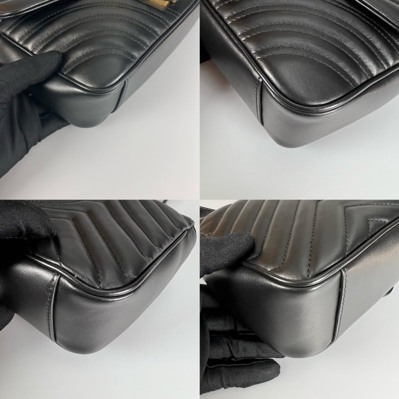 GUCCI 443497  黑金MARMONT掀蓋包26CM-10