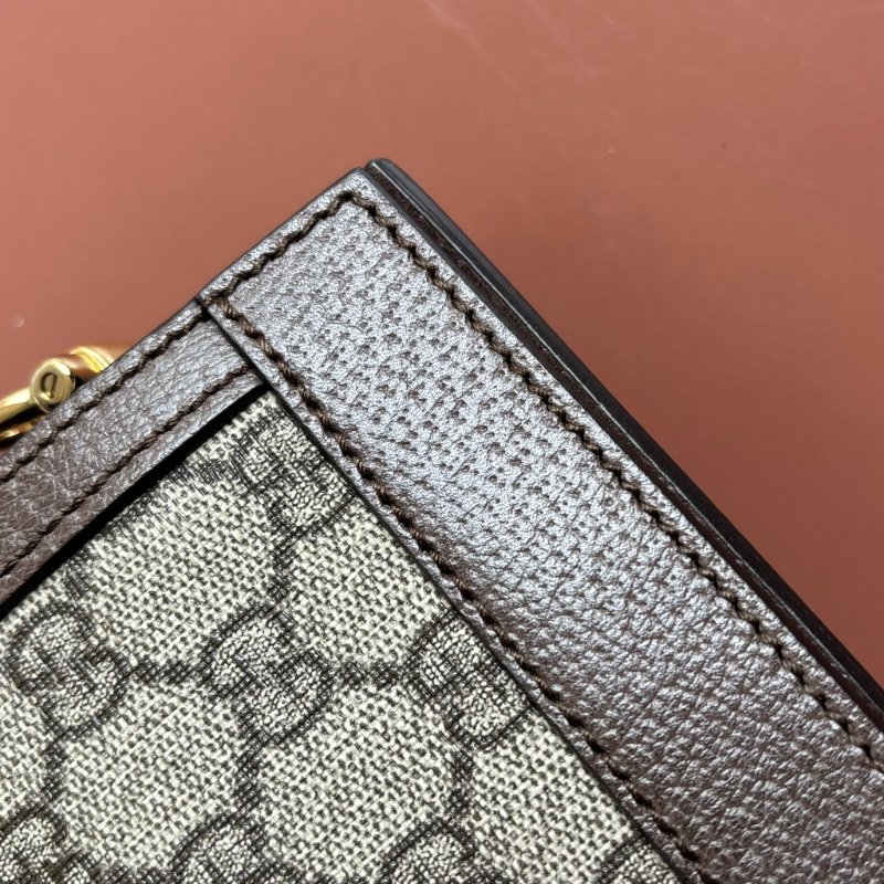 ::GUCCI::503877 Ophidia GG Supreme 烏木色PVC紅綠織帶磁吸開口橫式金鏈包 斜背包-18