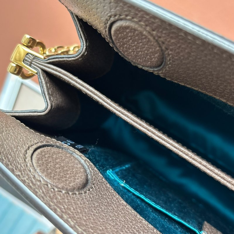 ::GUCCI::503877 Ophidia GG Supreme 烏木色PVC紅綠織帶磁吸開口橫式金鏈包 斜背包-19