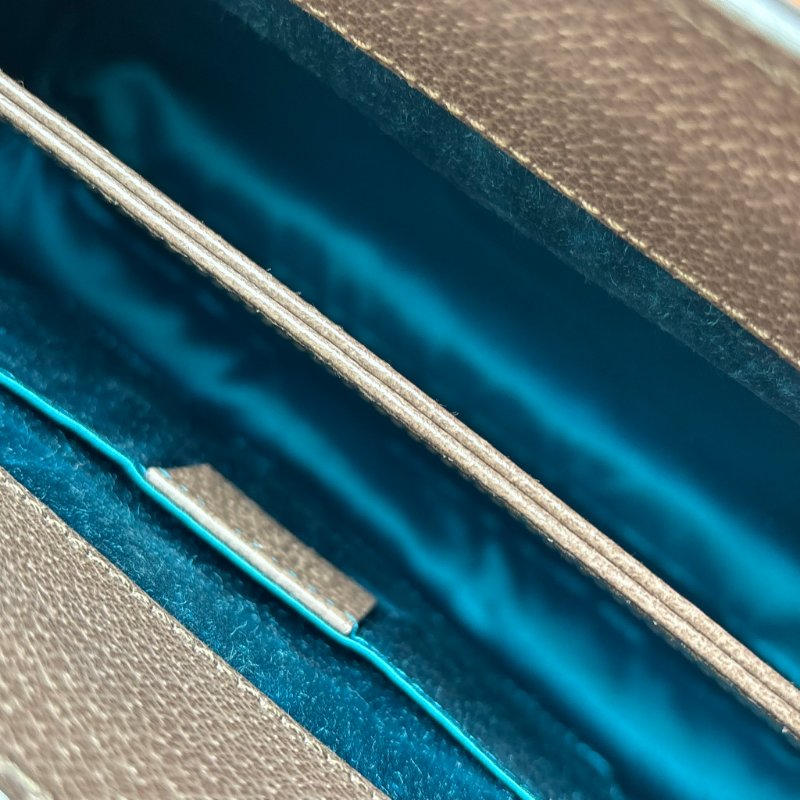 ::GUCCI::503877 Ophidia GG Supreme 烏木色PVC紅綠織帶磁吸開口橫式金鏈包 斜背包-20