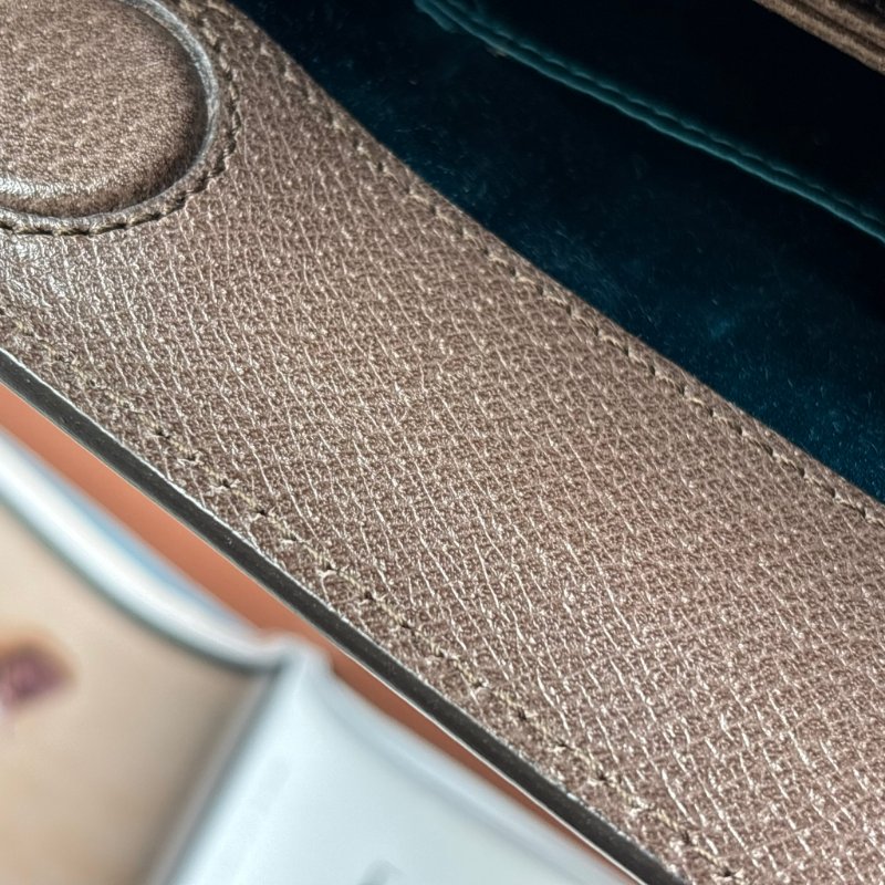 ::GUCCI::503877 Ophidia GG Supreme 烏木色PVC紅綠織帶磁吸開口橫式金鏈包 斜背包-28