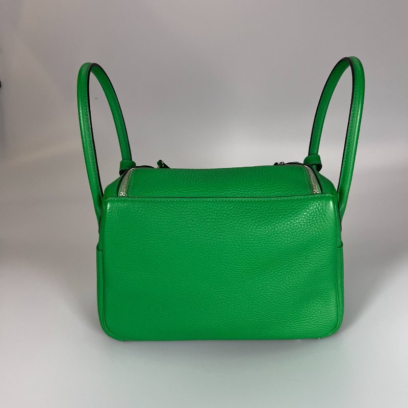 HERMES □R刻 竹子綠LINDY 26肩背包-1
