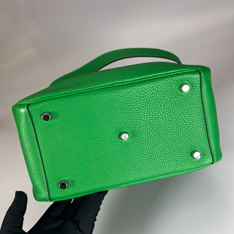 HERMES □R刻 竹子綠LINDY 26肩背包-4