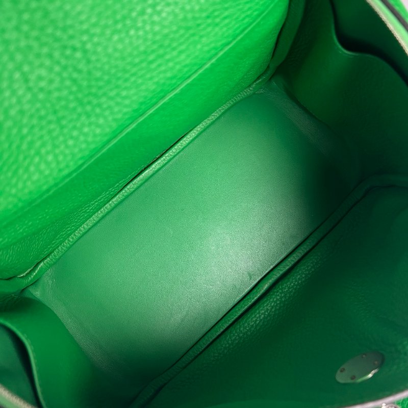 HERMES □R刻 竹子綠LINDY 26肩背包-5