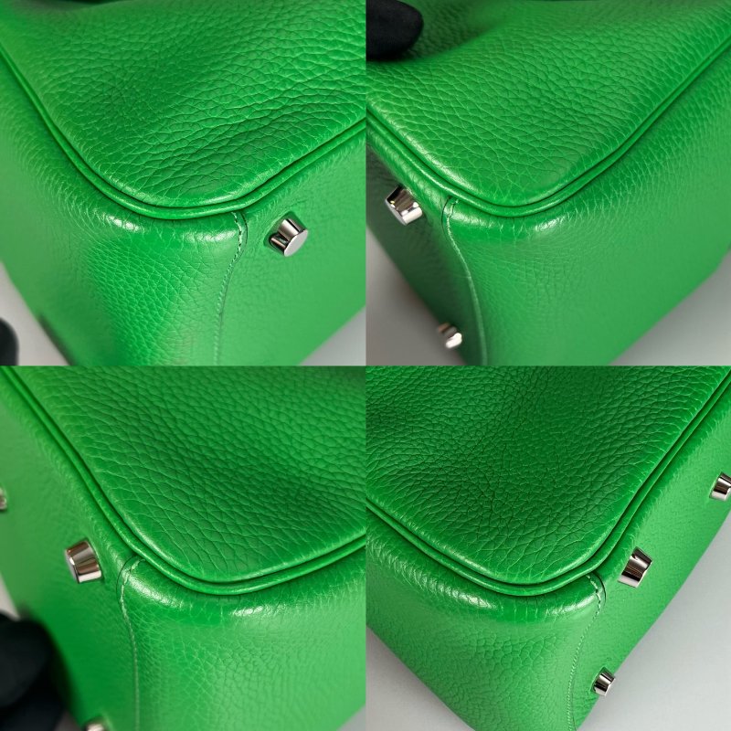 HERMES □R刻 竹子綠LINDY 26肩背包-8