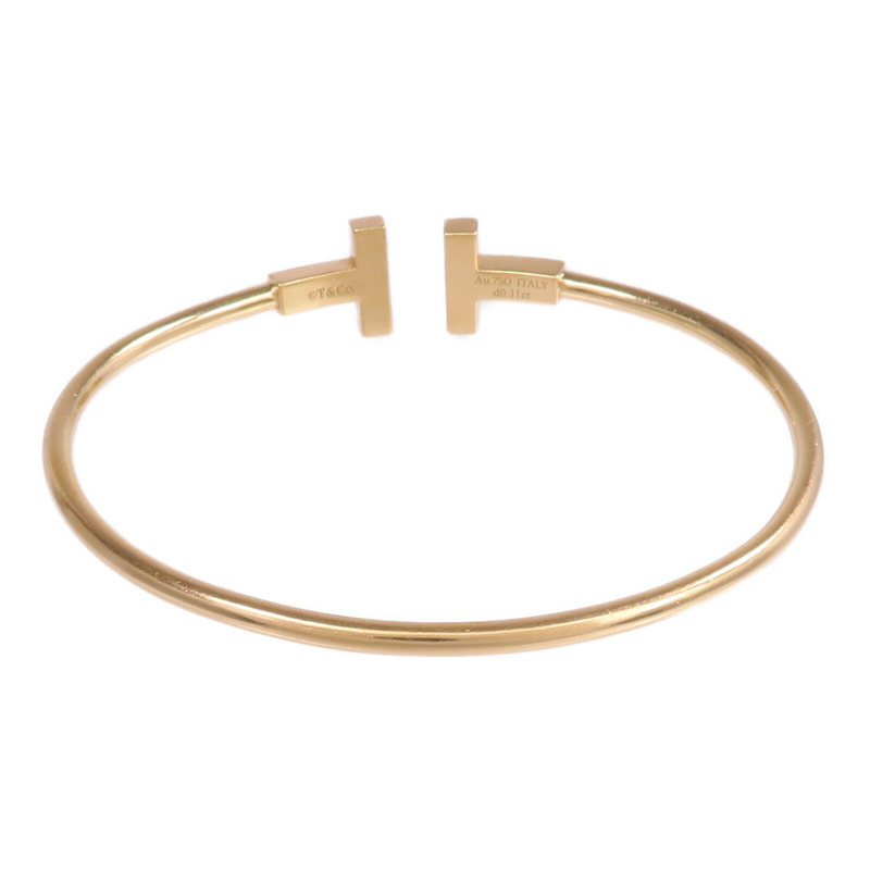 TIFFANY&CO 18K黃金T Wire Diamond綠松石/鑽石手鏈-2