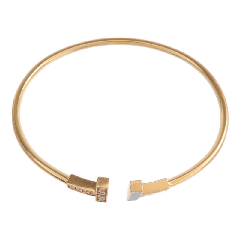 TIFFANY&CO 18K黃金T Wire Diamond綠松石/鑽石手鏈-3