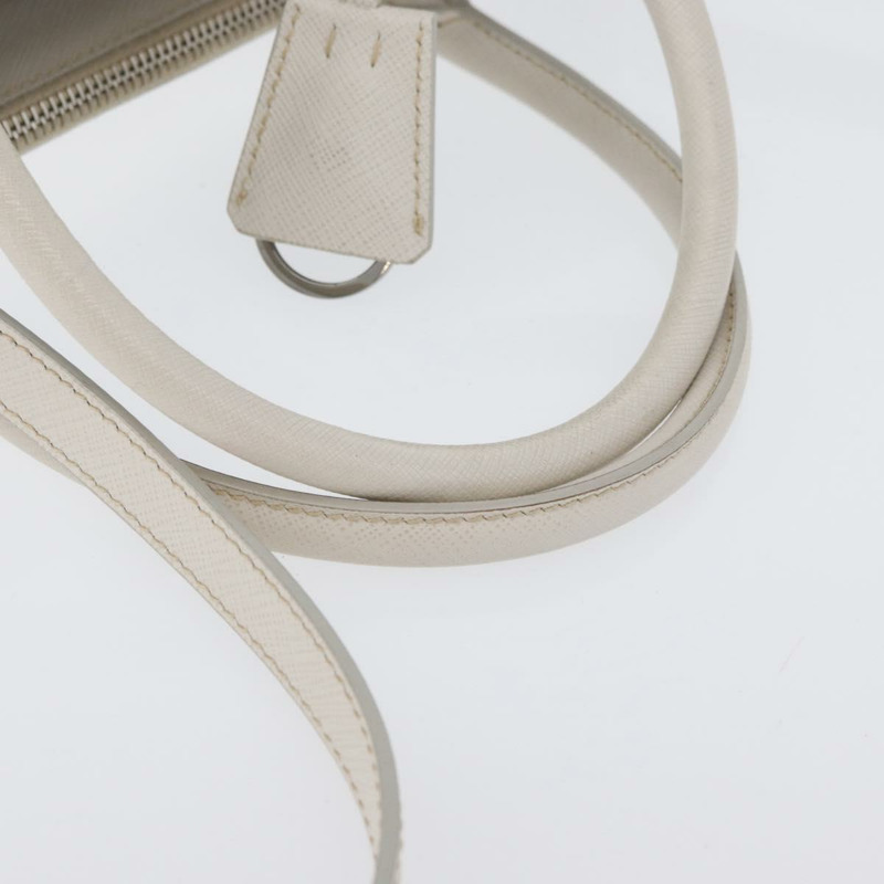 【日本直送】PRADA 手提包 Safiano 皮革 2way 白色銀色 Auth ka3399V-6