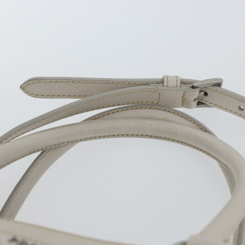 【日本直送】PRADA 手提包 Safiano 皮革 2way 白色銀色 Auth ka3399V-13