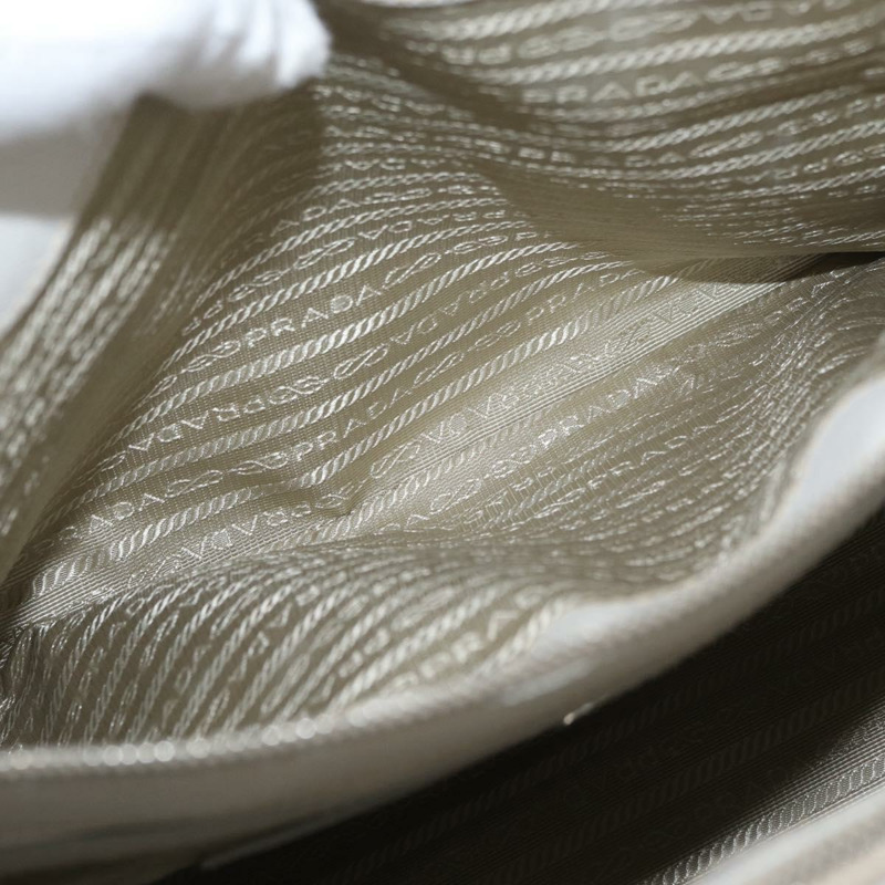 【日本直送】PRADA 手提包 Safiano 皮革 2way 白色銀色 Auth ka3399V-25