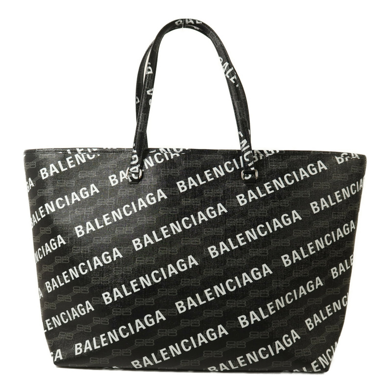 BALENCIAGA 塗層帆布Large East-West Tote銀扣手挽袋-1