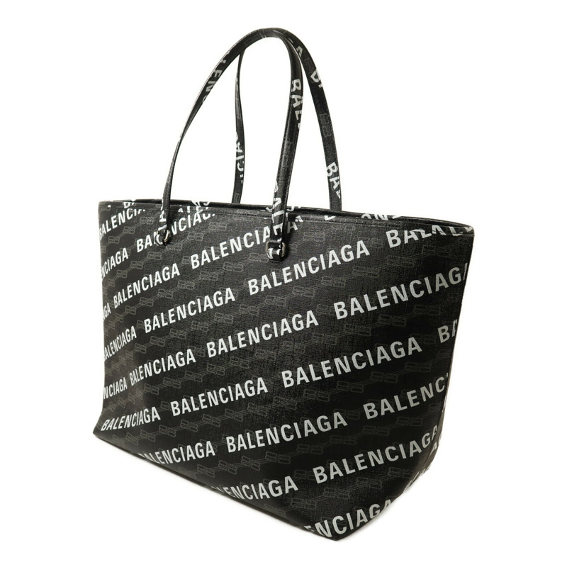 BALENCIAGA 塗層帆布Large East-West Tote銀扣手挽袋-2