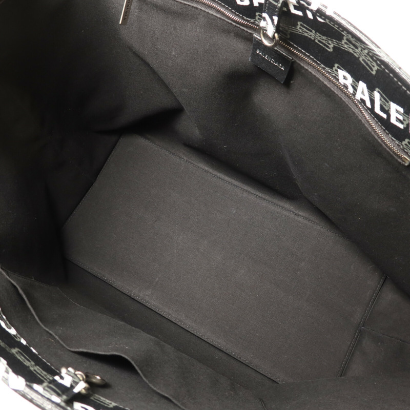 BALENCIAGA 塗層帆布Large East-West Tote銀扣手挽袋-4