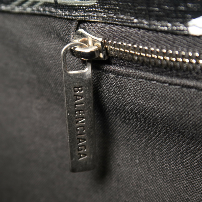BALENCIAGA 塗層帆布Large East-West Tote銀扣手挽袋-9