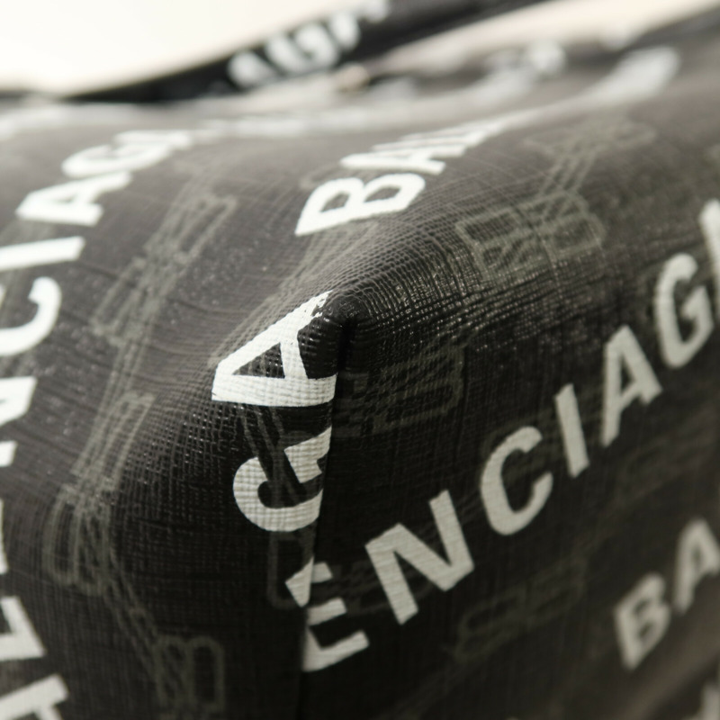 BALENCIAGA 塗層帆布Large East-West Tote銀扣手挽袋-10