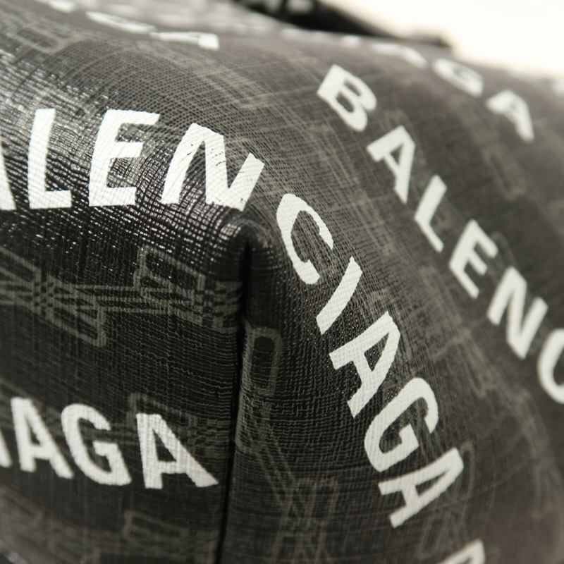 BALENCIAGA 塗層帆布Large East-West Tote銀扣手挽袋-11