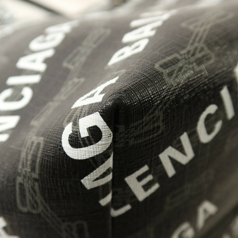 BALENCIAGA 塗層帆布Large East-West Tote銀扣手挽袋-12