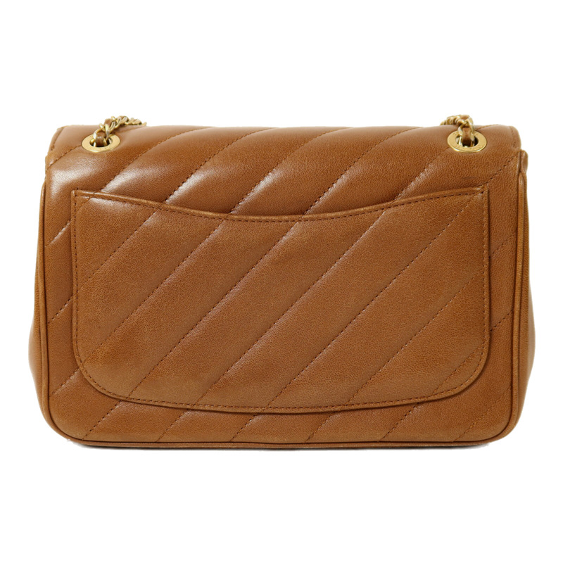CHANEL 牛皮皮革Chain Shoulder金扣鏈帶肩背袋-1