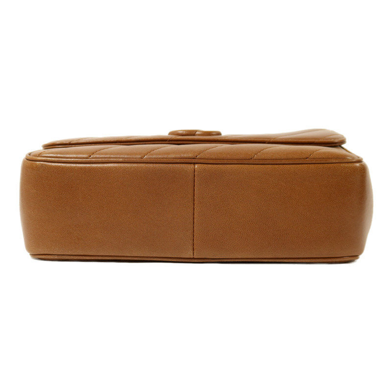 CHANEL 牛皮皮革Chain Shoulder金扣鏈帶肩背袋-3