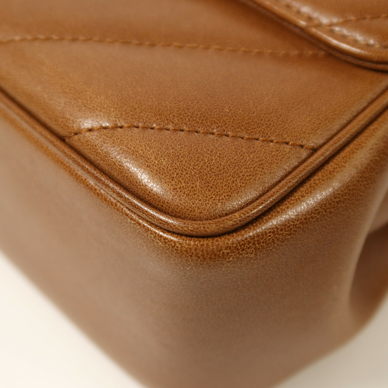 CHANEL 牛皮皮革Chain Shoulder金扣鏈帶肩背袋-14