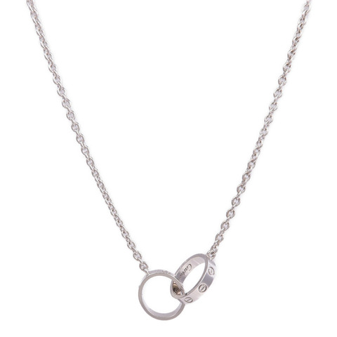 CARTIER 18K白金Love Necklace項鍊