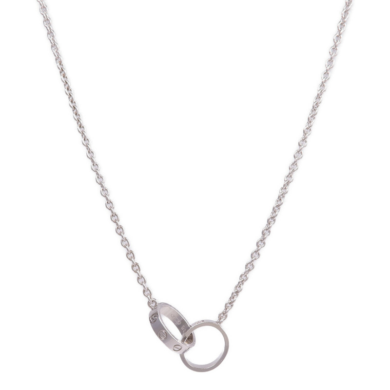 CARTIER 18K白金Love Necklace項鍊-1