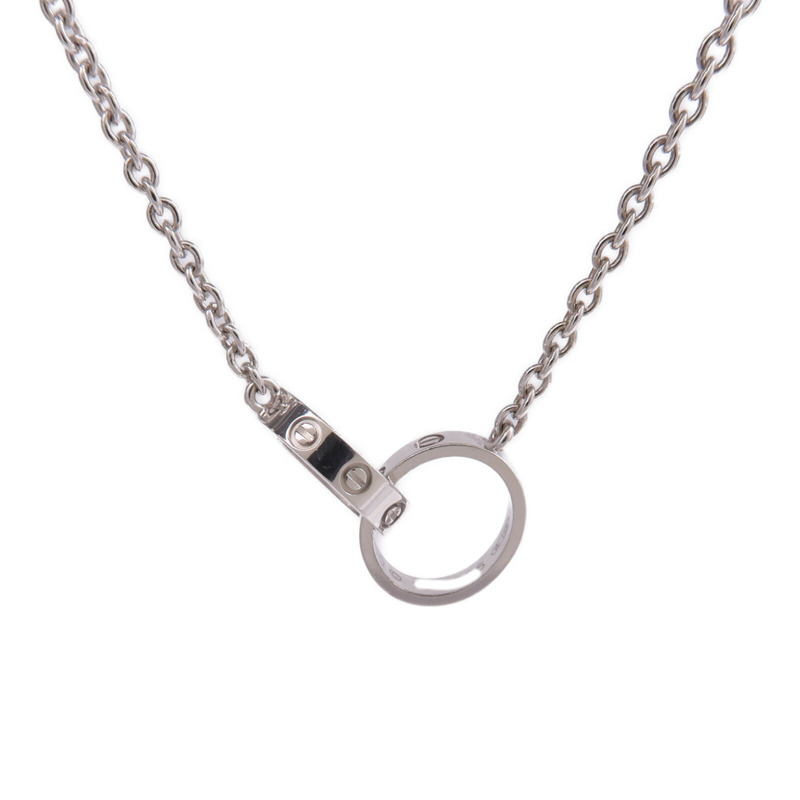 CARTIER 18K白金Love Necklace項鍊-2