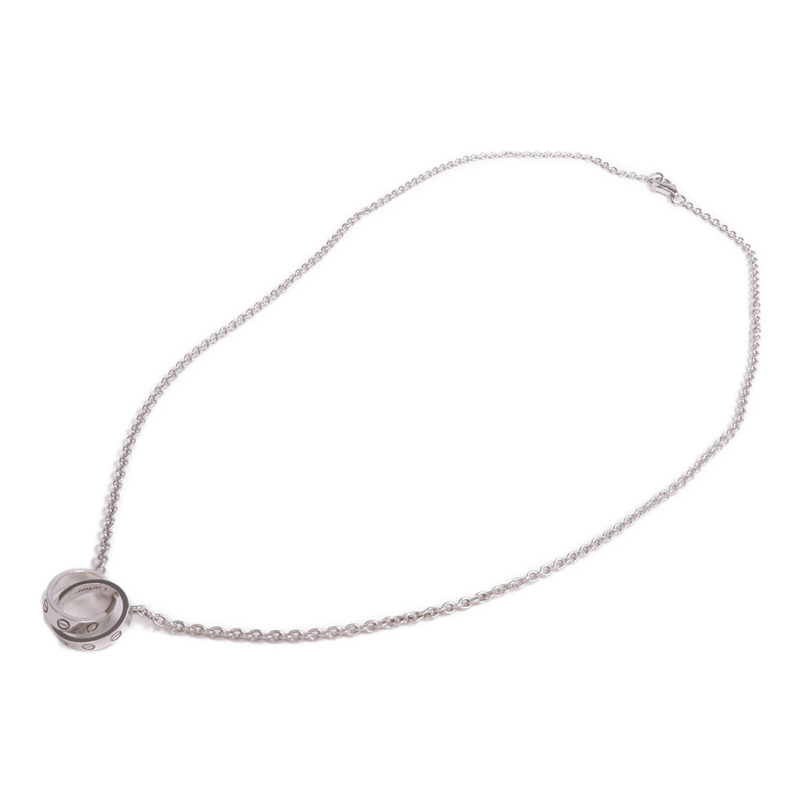 CARTIER 18K白金Love Necklace項鍊-3
