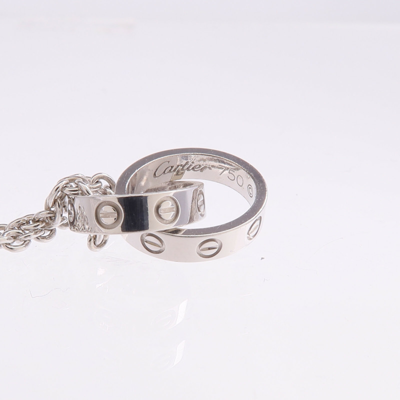 CARTIER 18K白金Love Necklace項鍊-6