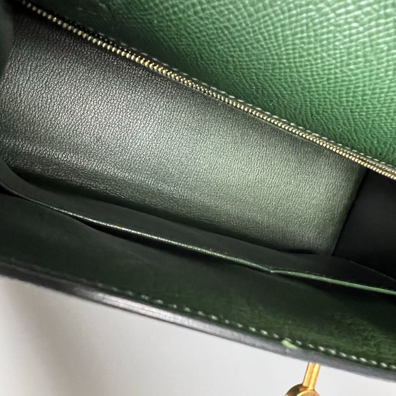 HERMES □R刻 EPSON皮 綠KELLY 32CM 包-5
