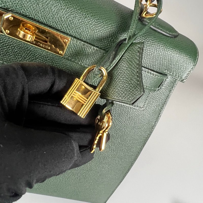 HERMES □R刻 EPSON皮 綠KELLY 32CM 包-8