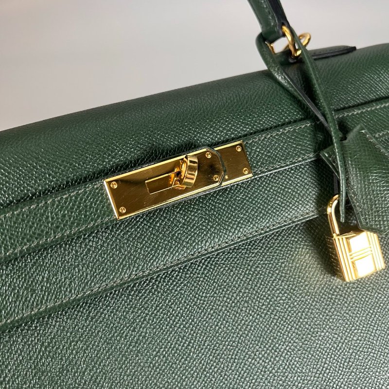 HERMES □R刻 EPSON皮 綠KELLY 32CM 包-10