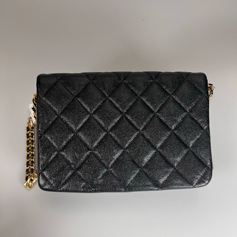 CHANEL CF黑荔枝側肩包22P AS3165/晶片款-1