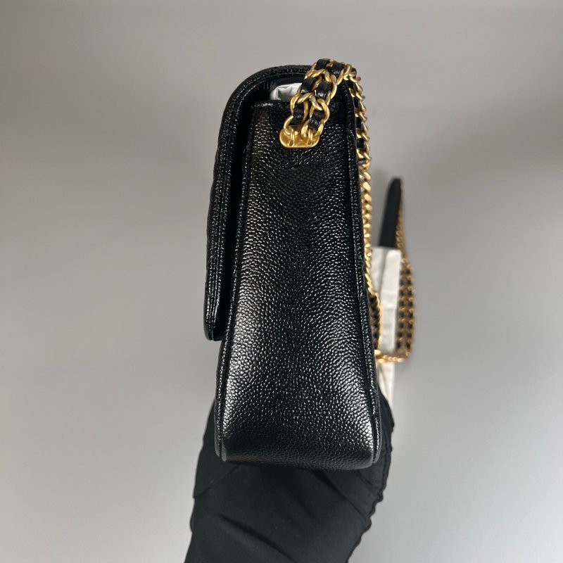 CHANEL CF黑荔枝側肩包22P AS3165/晶片款-3