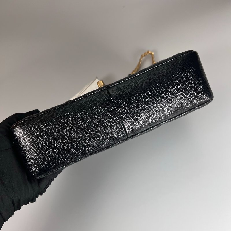 CHANEL CF黑荔枝側肩包22P AS3165/晶片款-4