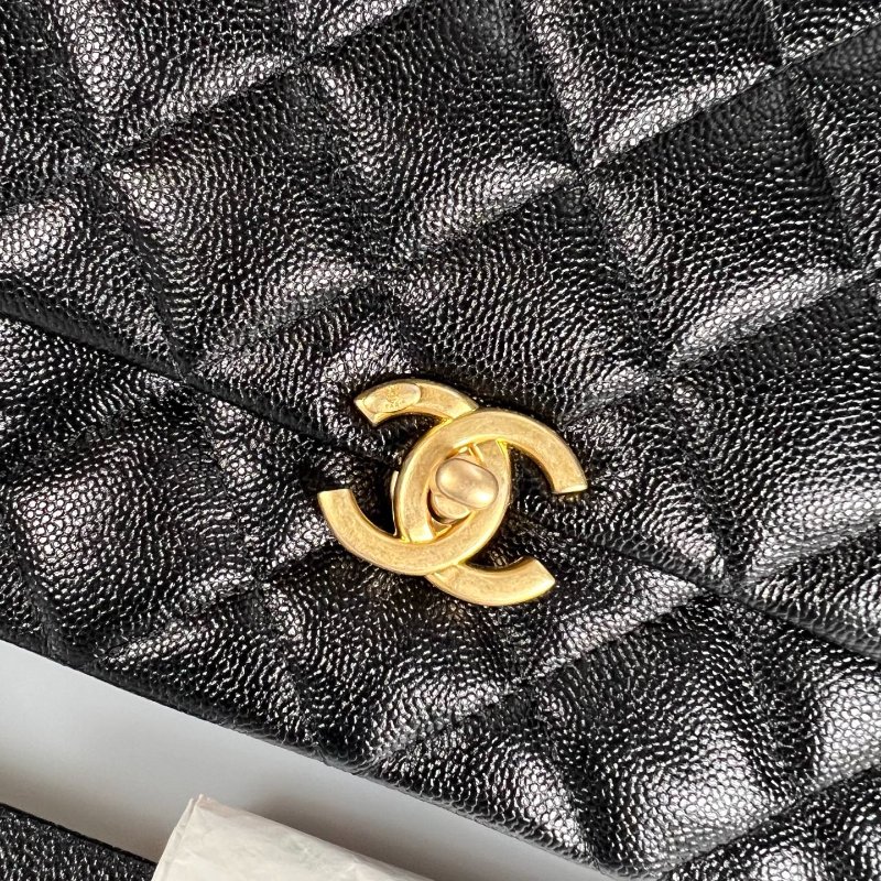 CHANEL CF黑荔枝側肩包22P AS3165/晶片款-6