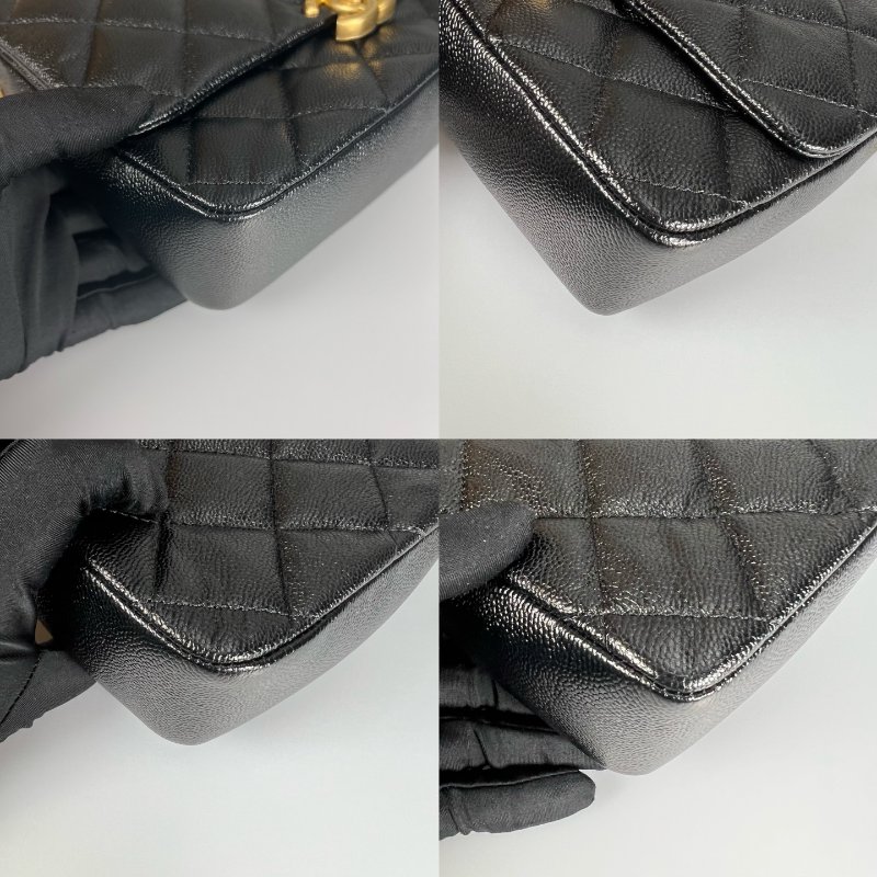 CHANEL CF黑荔枝側肩包22P AS3165/晶片款-10