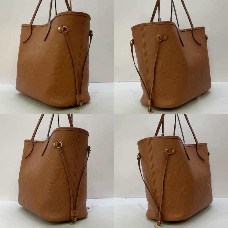 LV Neverfull MM金棕皮革托特包-2
