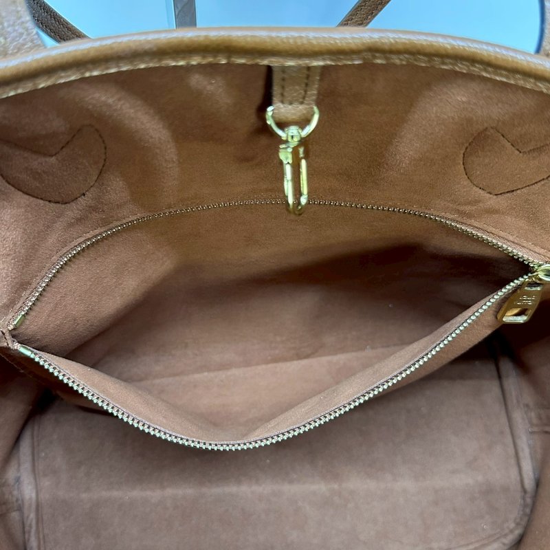 LV Neverfull MM金棕皮革托特包-4