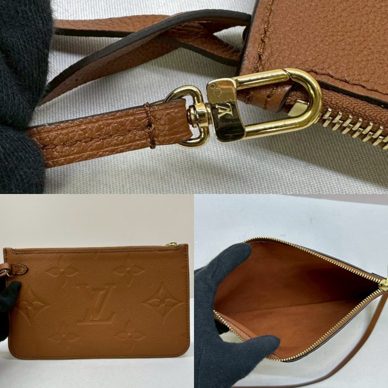 LV Neverfull MM金棕皮革托特包-5