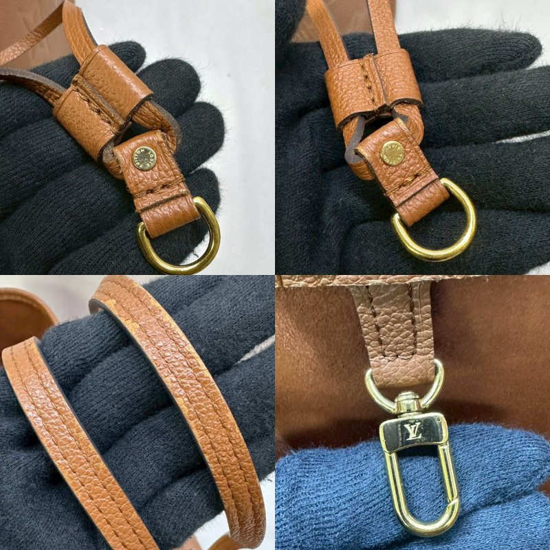 LV Neverfull MM金棕皮革托特包-6