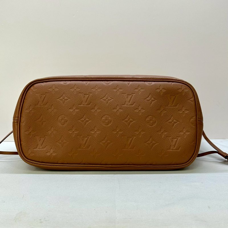 LV Neverfull MM金棕皮革托特包-8